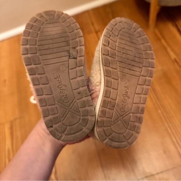 Cat & Jack Sherpa Reed Combat boots beige pink SIZE 7 - Picture 5 of 6